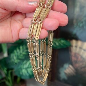 Antique Victorian Gold Filled Fancy Cable Chain Link Long Layering Necklace